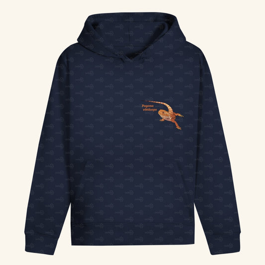 Unisex Bio Hoodie mit Bauchtasche | Bartagame  Pogona vitticeps