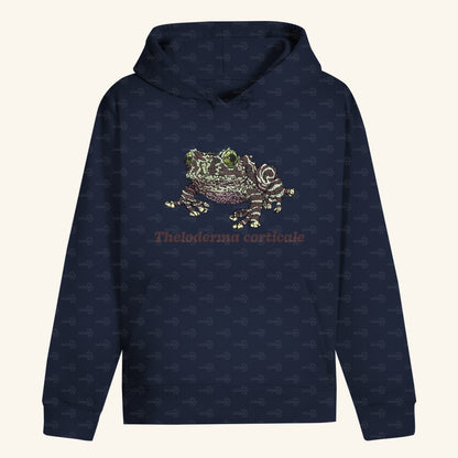 Unisex Bio Hoodie mit Bauchtasche | Vietnamesische Moosfrosch  Moosy Frog Theloderma corticale