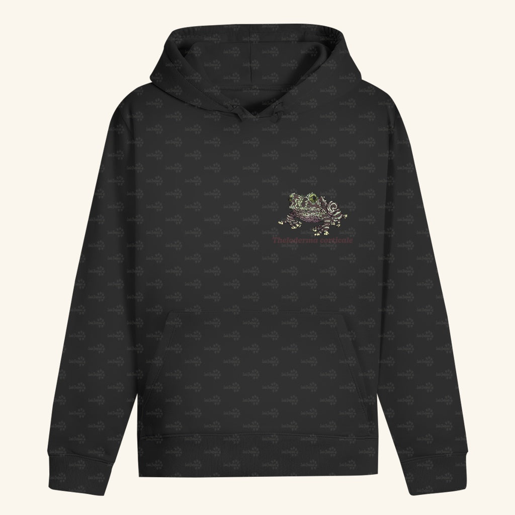 Unisex Bio Hoodie mit Bauchtasche | Vietnamesische Moosfrosch  Moosy Frog Theloderma corticale