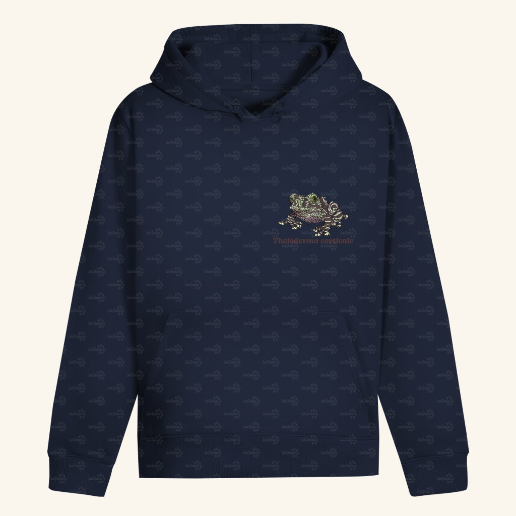 Unisex Bio Hoodie mit Bauchtasche | Vietnamesische Moosfrosch  Moosy Frog Theloderma corticale