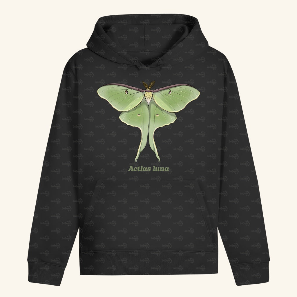 Unisex Bio Hoodie mit Bauchtasche | Mondmotte Luna Moth Actias luna