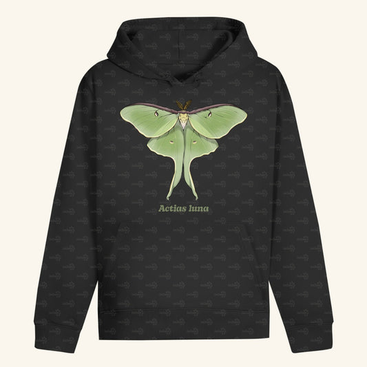 Unisex Bio Hoodie mit Bauchtasche | Mondmotte Luna Moth Actias luna