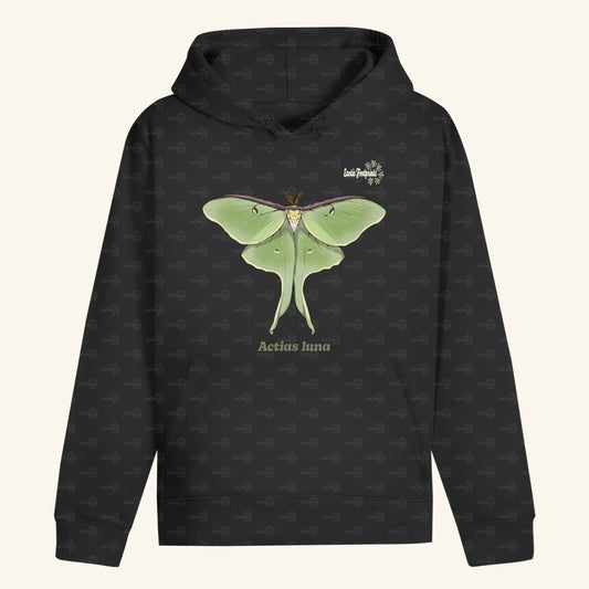 Unisex Bio Hoodie mit Bauchtasche | Mondmotte Luna Moth Actias luna