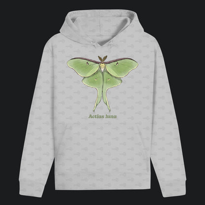 Unisex Bio Hoodie mit Bauchtasche | Mondmotte Luna Moth Actias luna