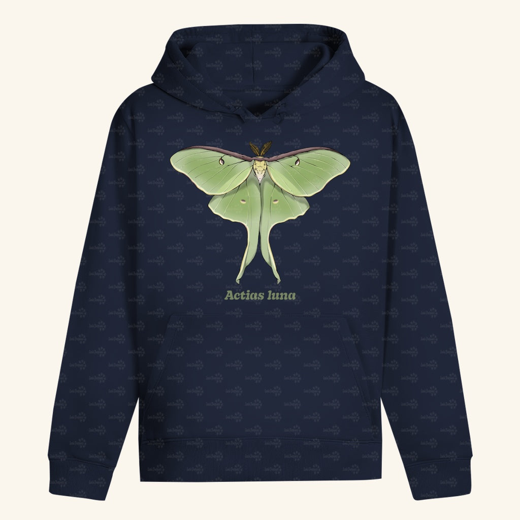 Unisex Bio Hoodie mit Bauchtasche | Mondmotte Luna Moth Actias luna