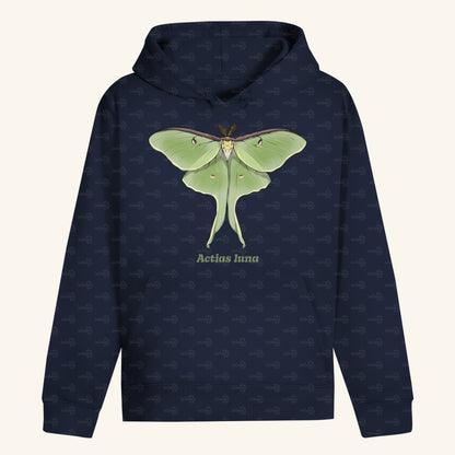 Unisex Bio Hoodie mit Bauchtasche | Mondmotte Luna Moth Actias luna