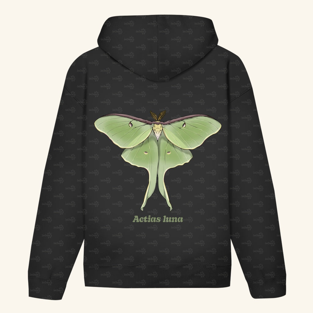 Unisex Bio Hoodie mit Bauchtasche | Mondmotte Luna Moth Actias luna