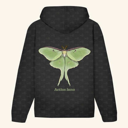 Unisex Bio Hoodie mit Bauchtasche | Mondmotte Luna Moth Actias luna