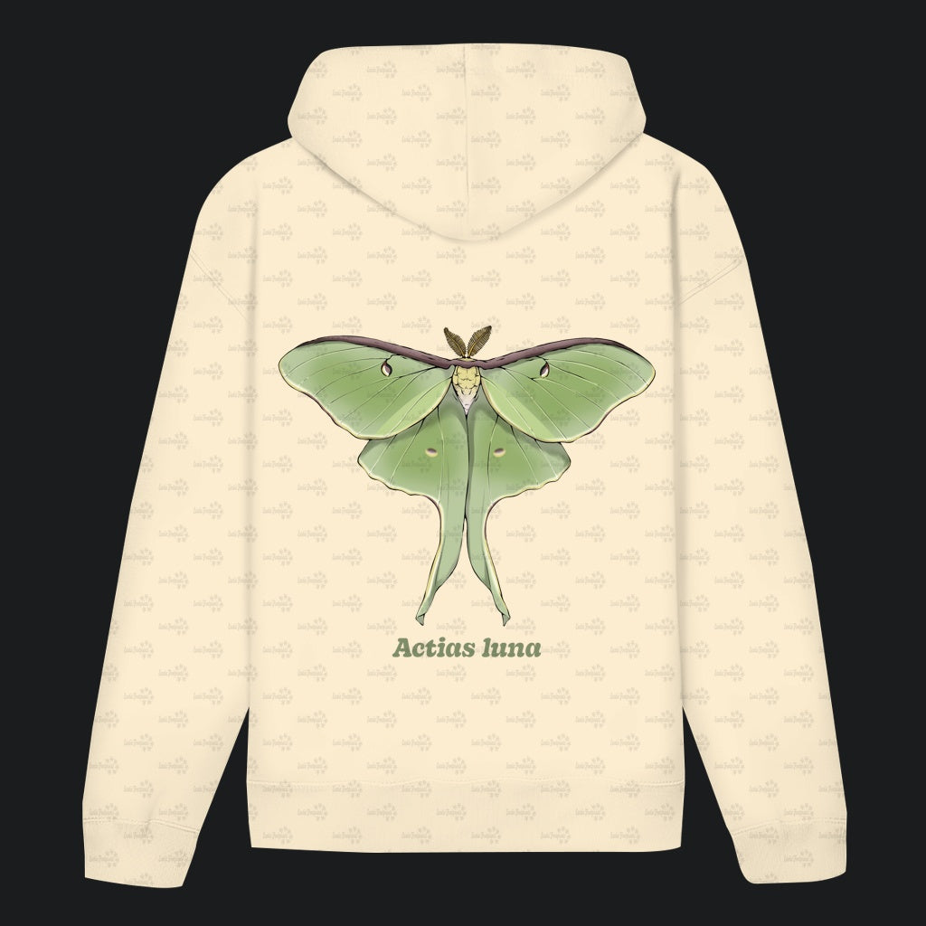 Unisex Bio Hoodie mit Bauchtasche | Mondmotte Luna Moth Actias luna