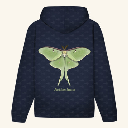 Unisex Bio Hoodie mit Bauchtasche | Mondmotte Luna Moth Actias luna