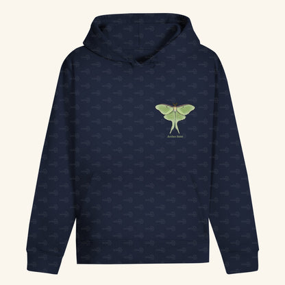 Unisex Bio Hoodie mit Bauchtasche | Mondmotte Luna Moth Actias luna