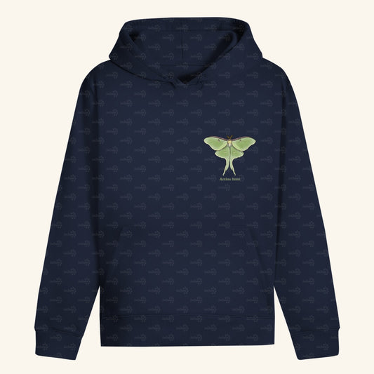 Unisex Bio Hoodie mit Bauchtasche | Mondmotte Luna Moth Actias luna