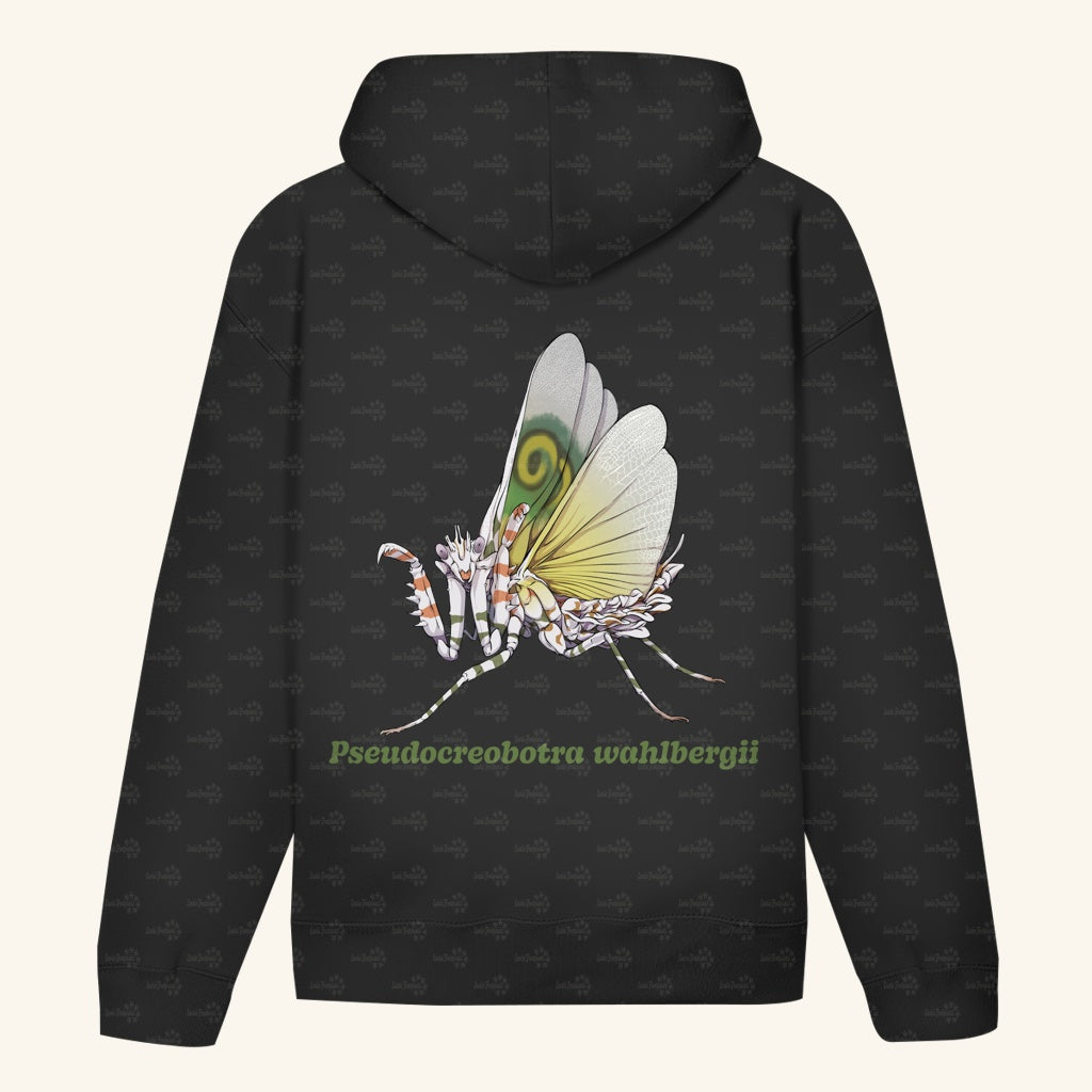 Unisex Bio Hoodie mit Bauchtasche | Afrikanische Blütenmantis Pseudocreobotra wahlbergii