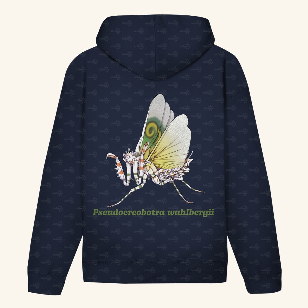 Unisex Bio Hoodie mit Bauchtasche | Afrikanische Blütenmantis Pseudocreobotra wahlbergii