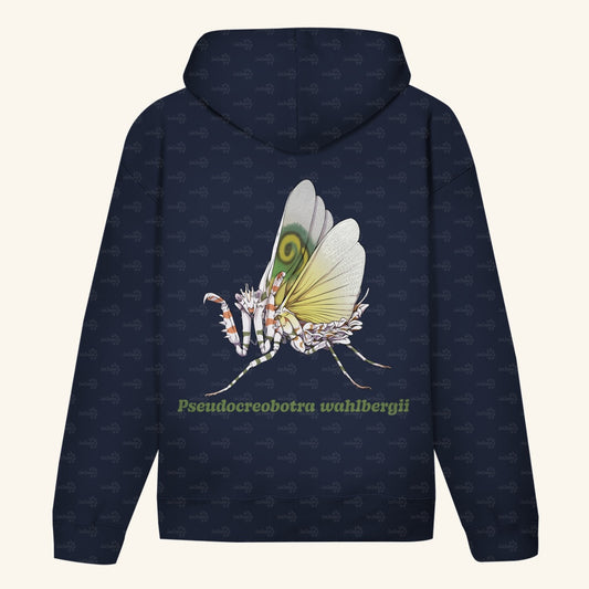 Unisex Bio Hoodie mit Bauchtasche | Afrikanische Blütenmantis Pseudocreobotra wahlbergii
