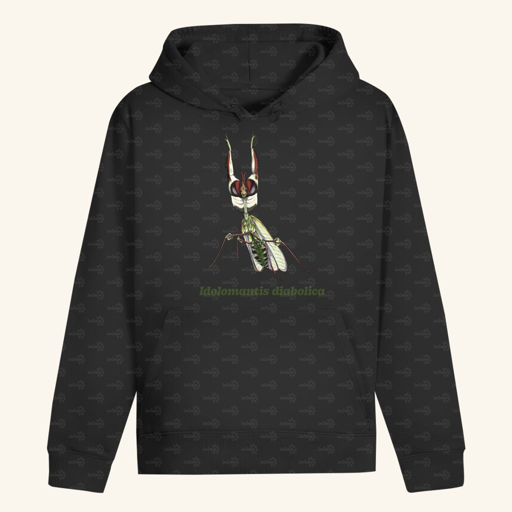Unisex Bio Hoodie mit Bauchtasche | Große Teufelsblume  Idolomantis diabolica