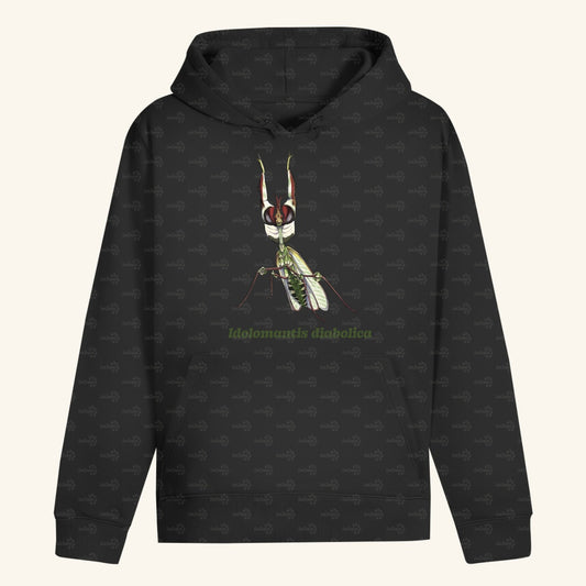 Unisex Bio Hoodie mit Bauchtasche | Große Teufelsblume  Idolomantis diabolica
