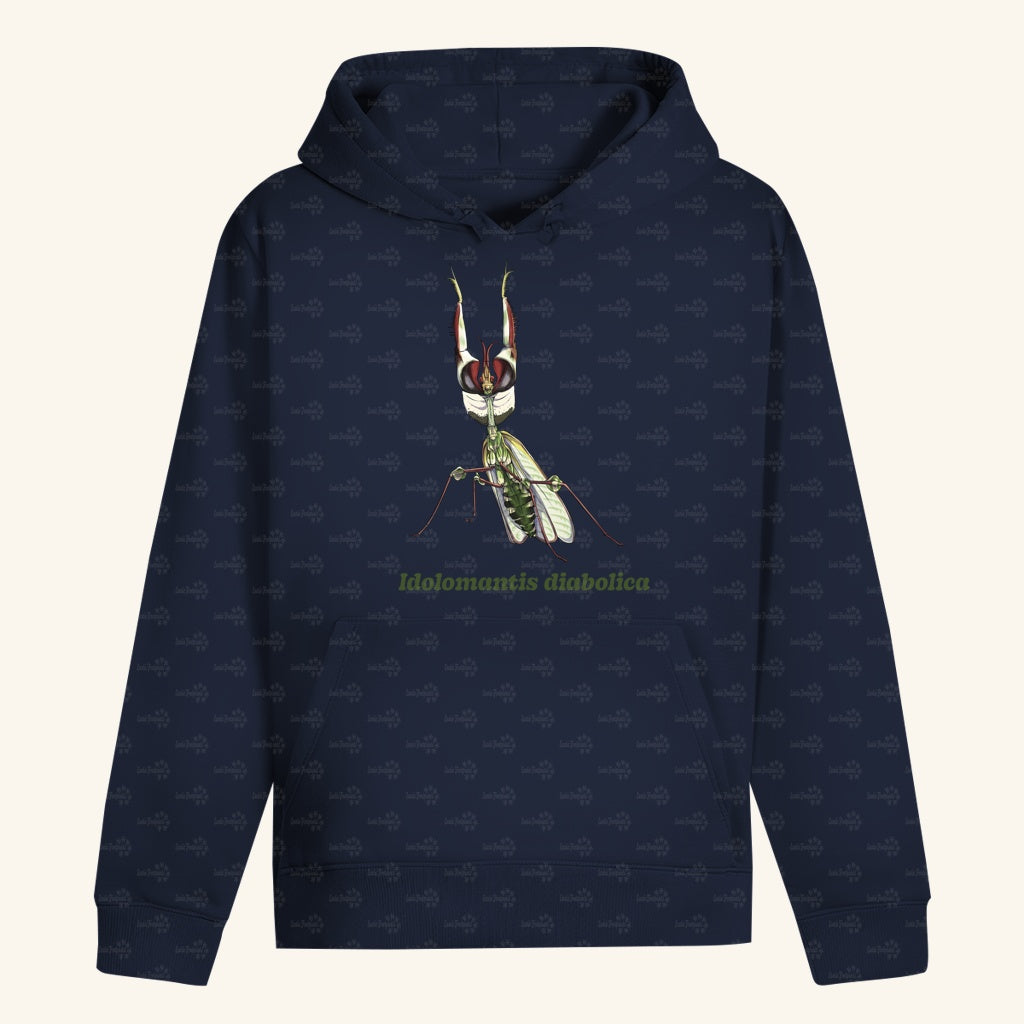 Unisex Bio Hoodie mit Bauchtasche | Große Teufelsblume  Idolomantis diabolica