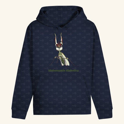 Unisex Bio Hoodie mit Bauchtasche | Große Teufelsblume  Idolomantis diabolica