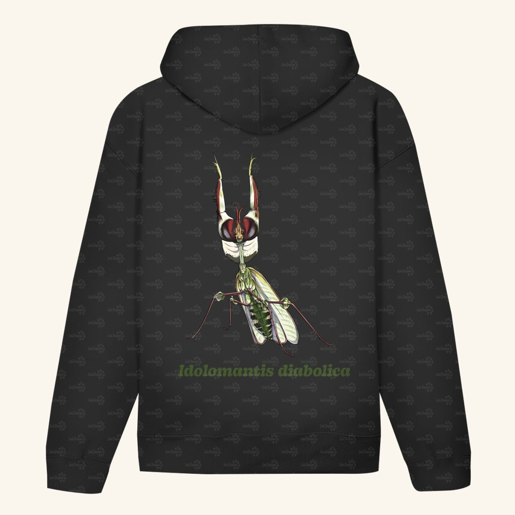 Unisex Bio Hoodie mit Bauchtasche | Große Teufelsblume  Idolomantis diabolica