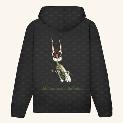 Unisex Bio Hoodie mit Bauchtasche | Große Teufelsblume  Idolomantis diabolica
