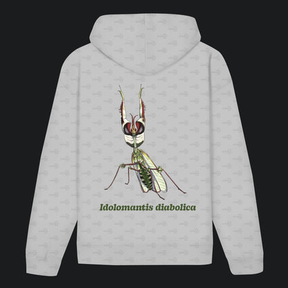 Unisex Bio Hoodie mit Bauchtasche | Große Teufelsblume  Idolomantis diabolica