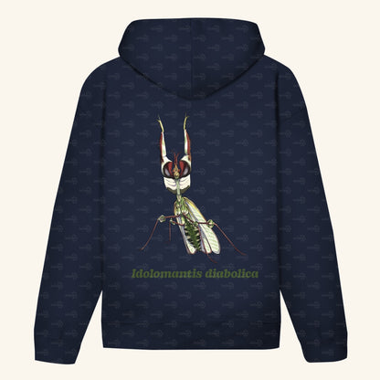 Unisex Bio Hoodie mit Bauchtasche | Große Teufelsblume  Idolomantis diabolica