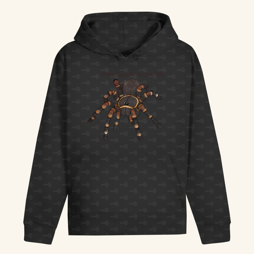 Unisex Bio Hoodie mit Bauchtasche | Rotknie Vogelspinne Weiblich  Brachypelma smithi