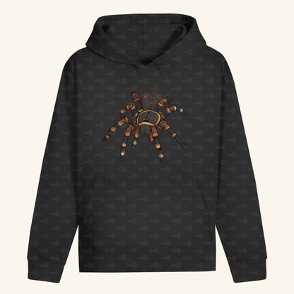 Unisex Bio Hoodie mit Bauchtasche | Rotknie Vogelspinne Weiblich  Brachypelma smithi