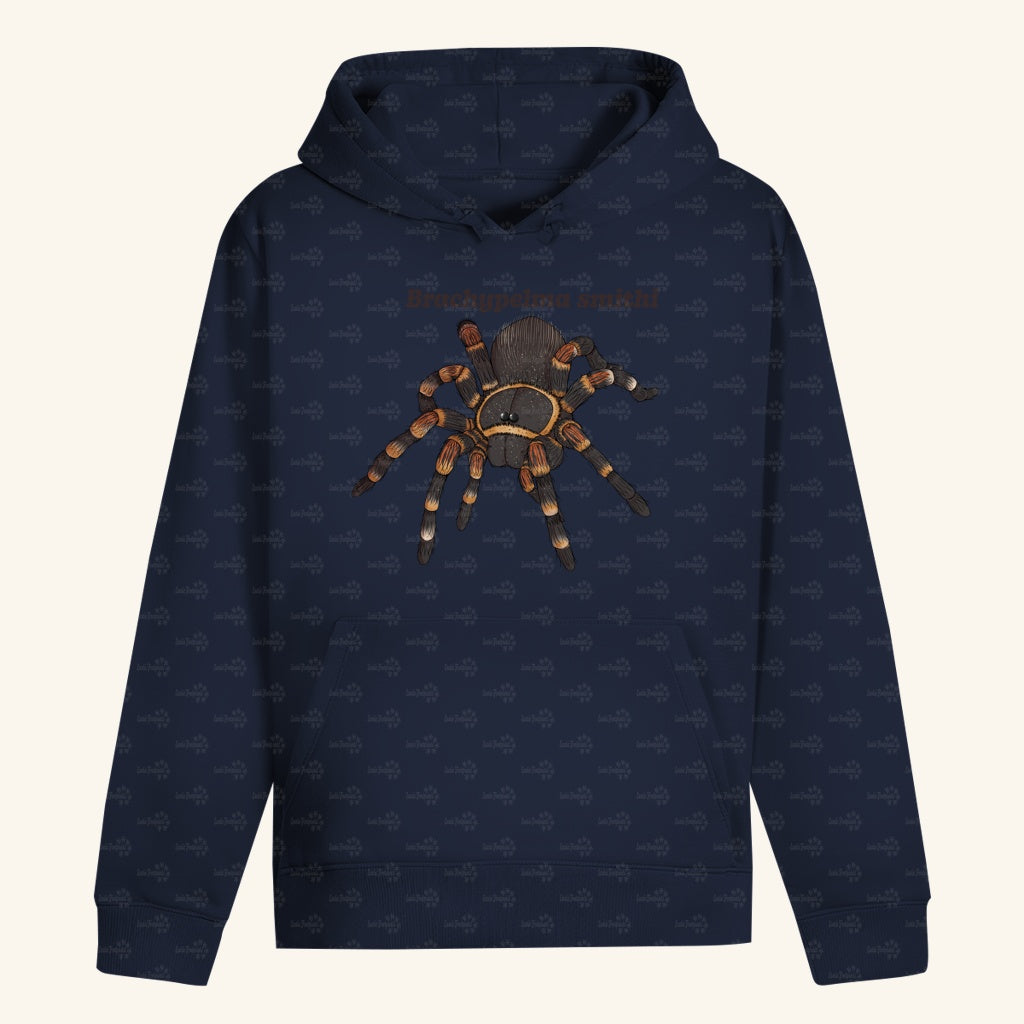 Unisex Bio Hoodie mit Bauchtasche | Rotknie Vogelspinne Weiblich  Brachypelma smithi