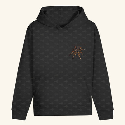 Unisex Bio Hoodie mit Bauchtasche | Rotknie Vogelspinne Weiblich  Brachypelma smithi