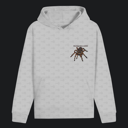 Unisex Bio Hoodie mit Bauchtasche | Rotknie Vogelspinne Weiblich  Brachypelma smithi