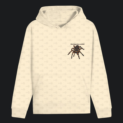 Unisex Bio Hoodie mit Bauchtasche | Rotknie Vogelspinne Weiblich  Brachypelma smithi