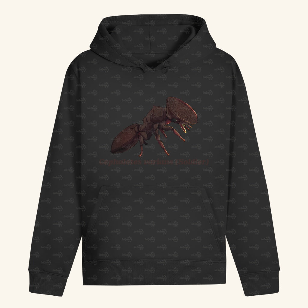 Unisex Bio Hoodie mit Bauchtasche | Schildkrötenameise Cephalotes varians soldier
