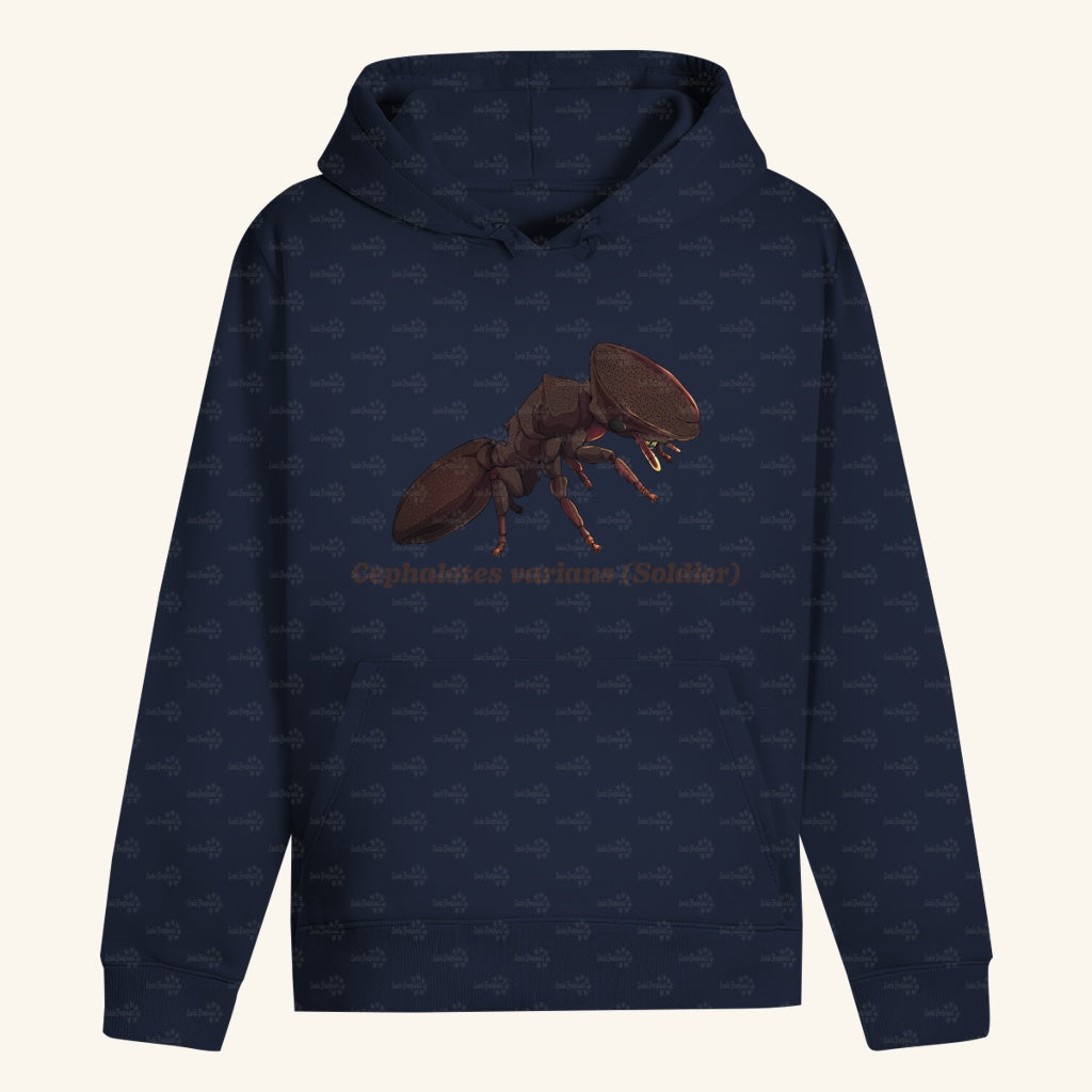 Unisex Bio Hoodie mit Bauchtasche | Schildkrötenameise Cephalotes varians soldier