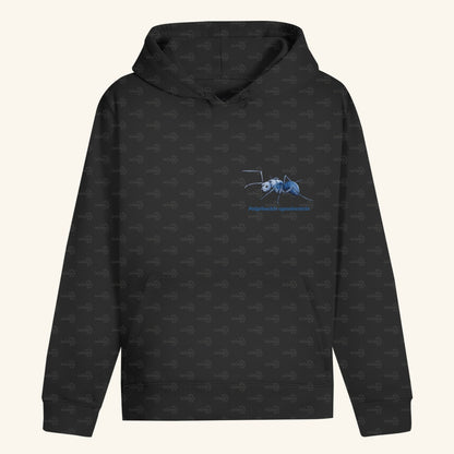Unisex Bio Hoodie mit Bauchtasche | Blau schillernde Schuppenameise Polyrhachis cyaniventris
