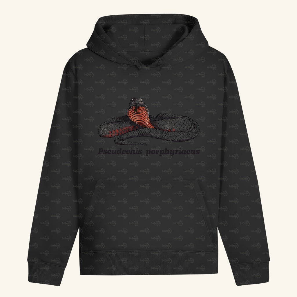 Unisex Bio Hoodie mit Bauchtasche | Rotbäuchige Schwarzotter  Pseudechis porphyriacus