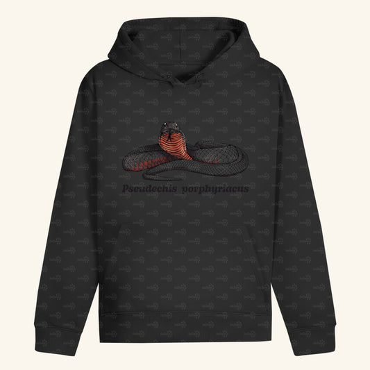 Unisex Bio Hoodie mit Bauchtasche | Rotbäuchige Schwarzotter  Pseudechis porphyriacus