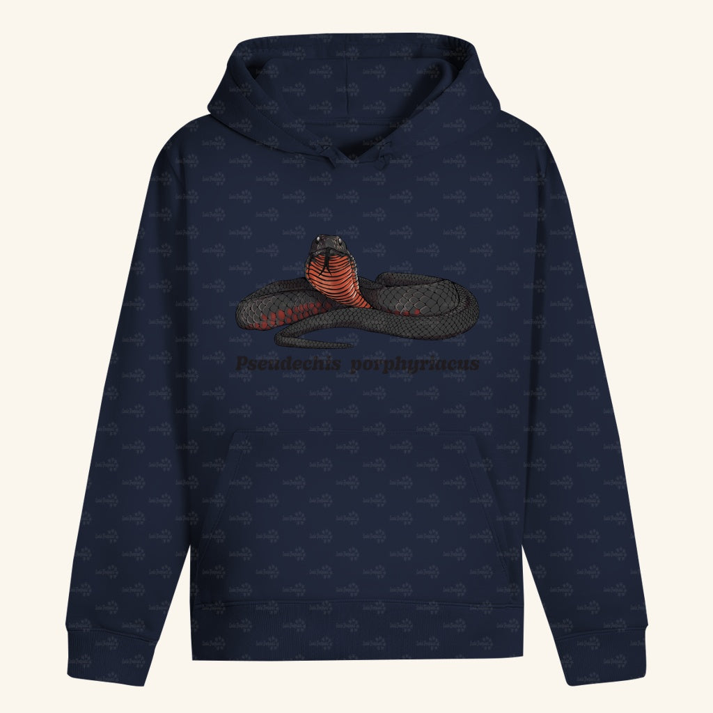 Unisex Bio Hoodie mit Bauchtasche | Rotbäuchige Schwarzotter  Pseudechis porphyriacus
