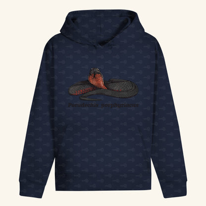Unisex Bio Hoodie mit Bauchtasche | Rotbäuchige Schwarzotter  Pseudechis porphyriacus