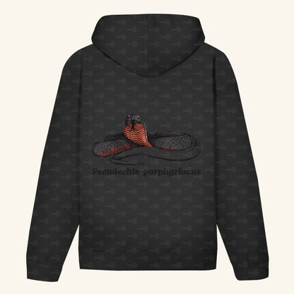 Unisex Bio Hoodie mit Bauchtasche | Rotbäuchige Schwarzotter  Pseudechis porphyriacus
