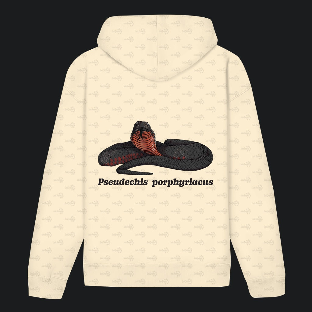 Unisex Bio Hoodie mit Bauchtasche | Rotbäuchige Schwarzotter  Pseudechis porphyriacus