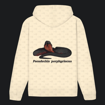 Unisex Bio Hoodie mit Bauchtasche | Rotbäuchige Schwarzotter  Pseudechis porphyriacus