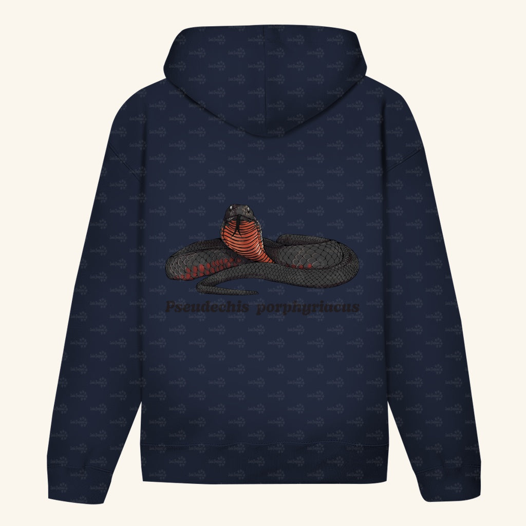 Unisex Bio Hoodie mit Bauchtasche | Rotbäuchige Schwarzotter  Pseudechis porphyriacus