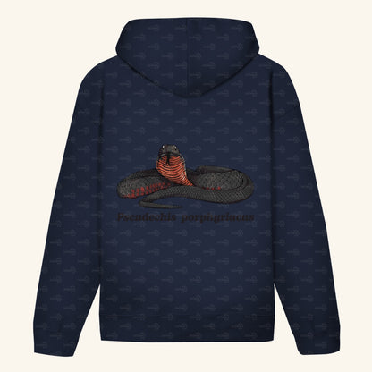 Unisex Bio Hoodie mit Bauchtasche | Rotbäuchige Schwarzotter  Pseudechis porphyriacus