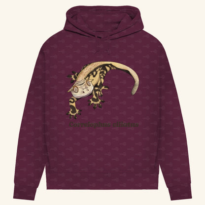 Damen Bio Hoodie mit Seitentaschen | Kronengecko | Crested Gecko | Correlophus ciliatus