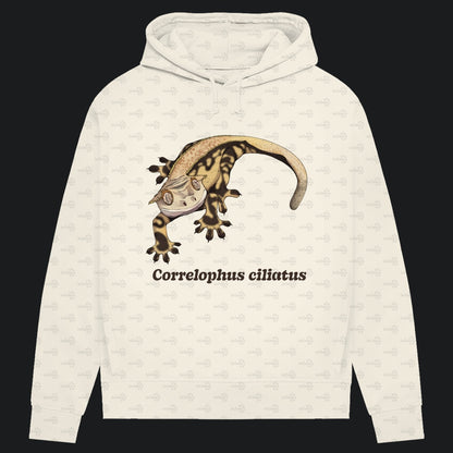 Damen Bio Hoodie mit Seitentaschen | Kronengecko | Crested Gecko | Correlophus ciliatus
