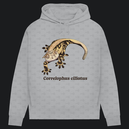 Damen Bio Hoodie mit Seitentaschen | Kronengecko | Crested Gecko | Correlophus ciliatus