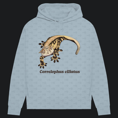 Damen Bio Hoodie mit Seitentaschen | Kronengecko | Crested Gecko | Correlophus ciliatus
