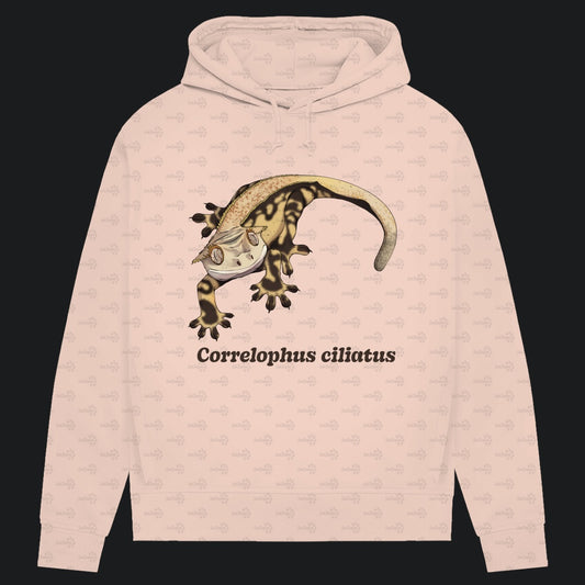 Damen Bio Hoodie mit Seitentaschen | Kronengecko | Crested Gecko | Correlophus ciliatus